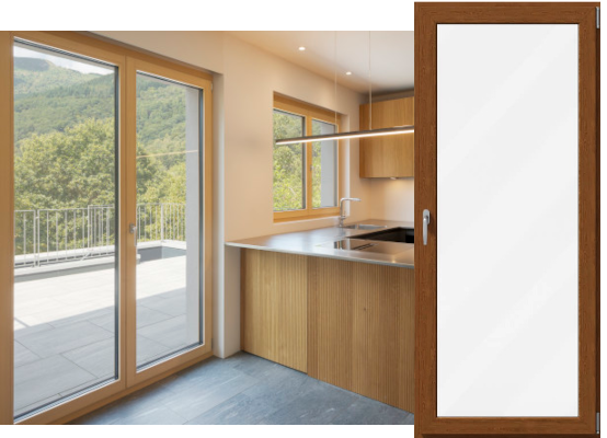 Porte-fenêtre PVC décors bois Porte-fenêtre PVC décors bois