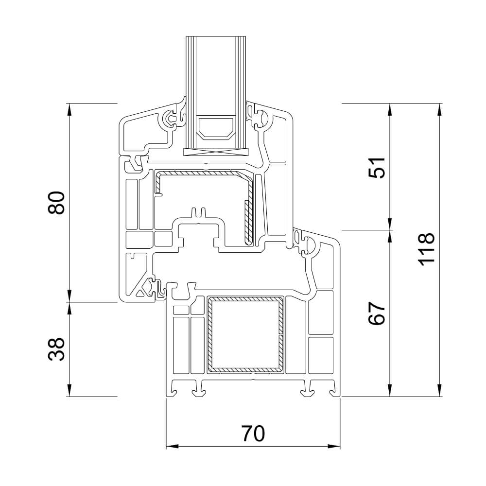 VEKA Softline 70 AD croquis détaillés 