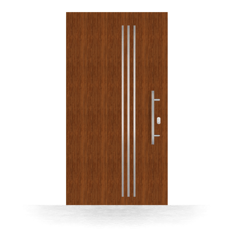 Porte d'entrée PVC chêne doré