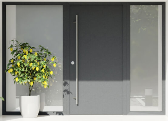 Porte d'entrée anthracite en Acier-Alu