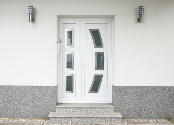 porte d'entrée avec verre opaque