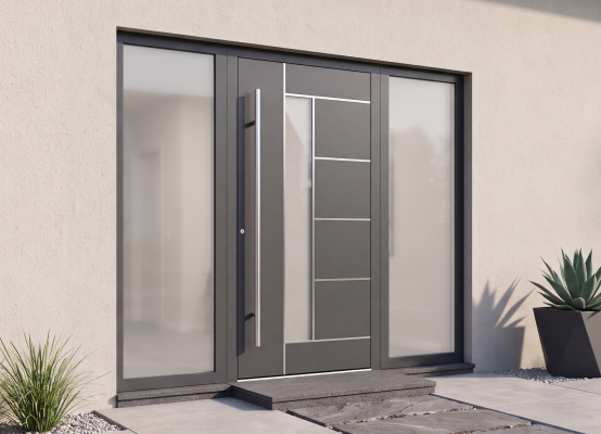 Porte d'entrée Schüco en aluminium