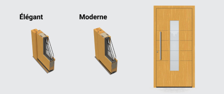 Porte d'entrée bois profilés