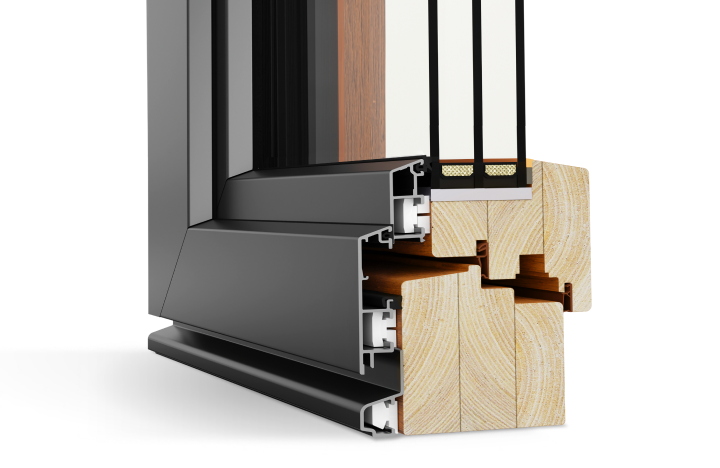 Porte-fenêtre bois-alu IDEALU Classicline IV 78 Porte-fenêtre bois-alu IDEALU Classicline IV 78