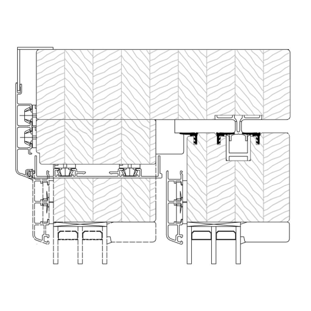 Section du profilé bois-alu IDEALU IV 92 Section du profilé bois-alu IDEALU IV 92