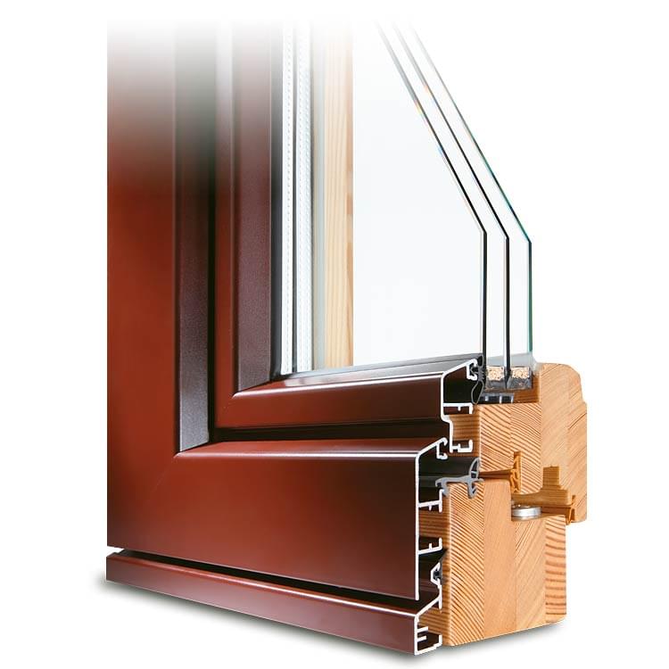 Fenêtre Profilé IDEALU Trendline IV 78 en bois-alu