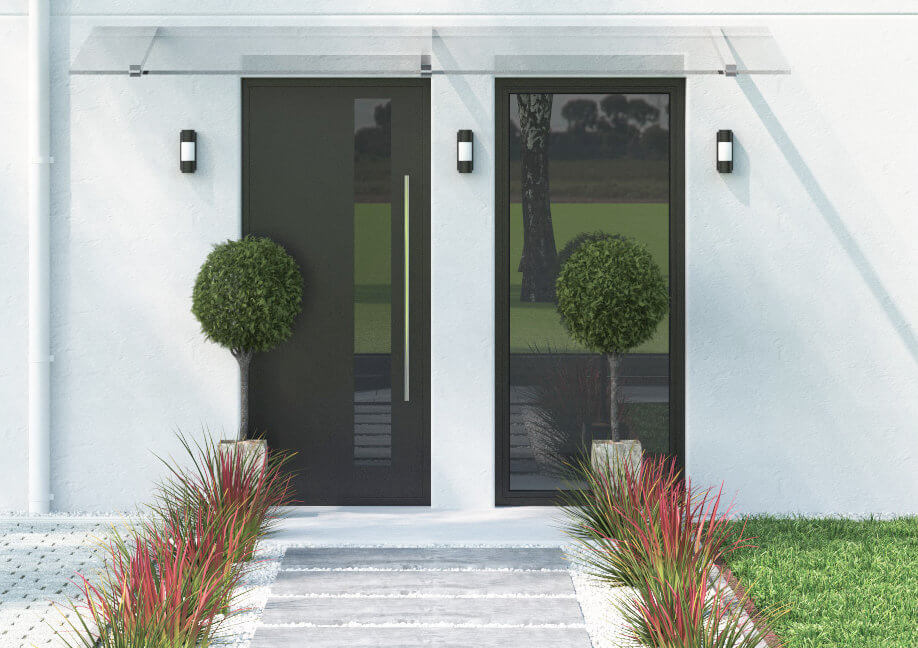 Porte d'entrée bois vitrée » prix pas cher | fenetre24.com