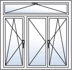 porte fenetre 3 vantaux ouvrant oscillo battant et tierce ouvrante