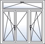 porte fenetre 3 vantaux ouvrant et tierce ouvrante